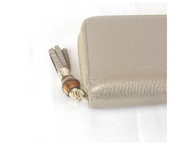 GUCCI Bamboo Tassel Long Wallet Weiß Golden - Ansicht 5