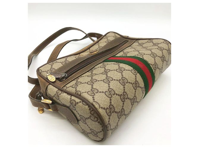 Borsa a tracolla Gucci GG Supreme Sherry Marrone - vista 5