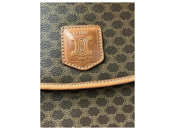 Céline Celine Clutch Macassar Monogramma in Pelle Marrone - vista 2