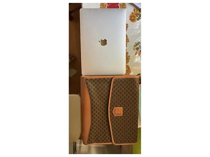 Céline Celine Clutch Macassar Monogramma in Pelle Marrone - vista 5