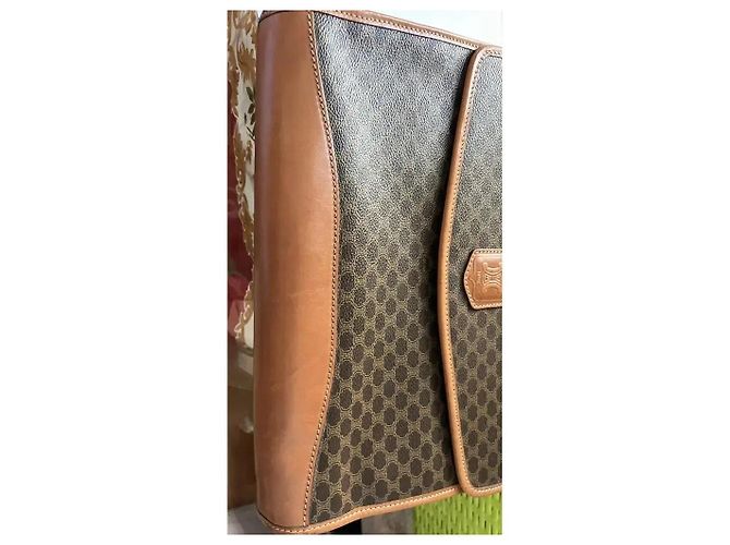 Céline Celine Clutch Macassar Monogramma in Pelle Marrone - vista 6