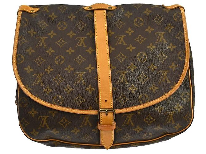 Bolso bandolera Louis Vuitton Saumur Monogram Canvas PM Castaño - vista 2