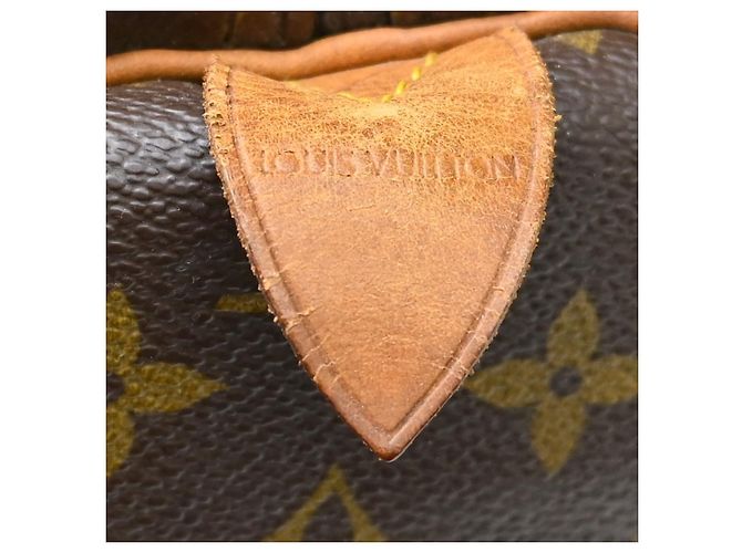 Borsa Keepall Louis Vuitton in tela Monogram 55 Marrone - vista 4