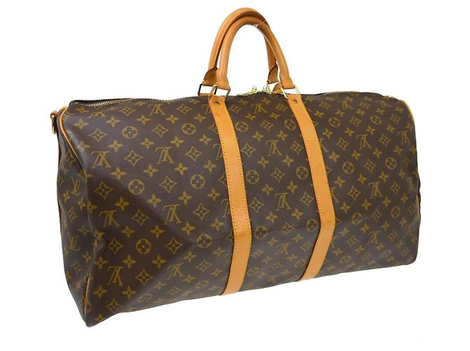 Louis Vuitton Keepall Bandouliere Monogram Canvas 55 Marrone - vista 2