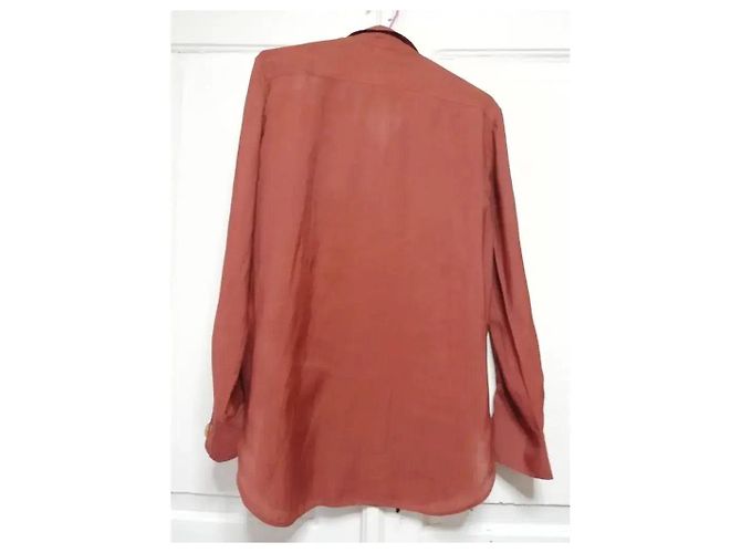 Massimo Dutti Camicia Misto Viscosa Rossa Bordò - vista 4