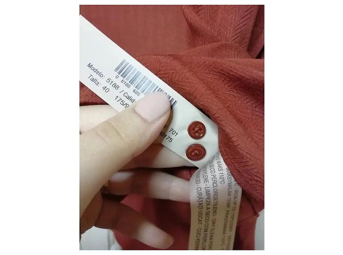 Massimo Dutti Camicia Misto Viscosa Rossa Bordò - vista 7