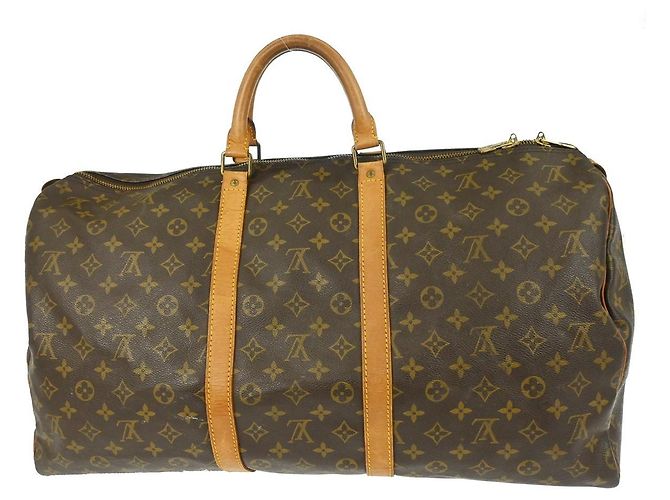 Borsa Keepall Louis Vuitton Monogram Canvas 55 Marrone - vista 2