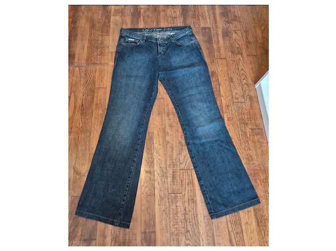 Calvin Klein Jeans - Jeans Bootcut Denim Blu con Strass - vista 4