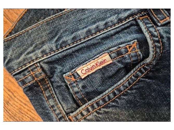 Calvin Klein Jeans - Jeans Bootcut Denim Blu con Strass - vista 5