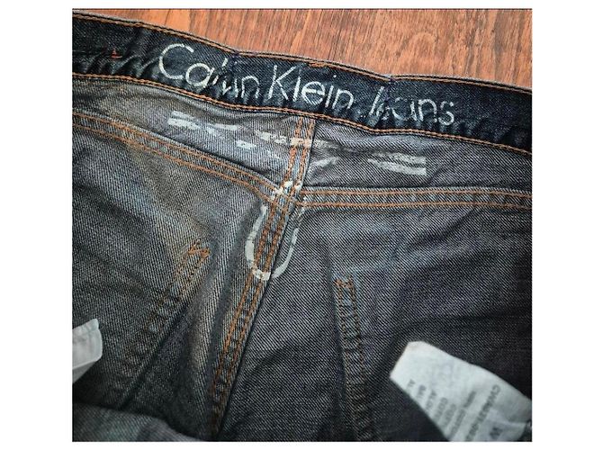 Calvin Klein Jeans - Jeans Bootcut Denim Blu con Strass - vista 6