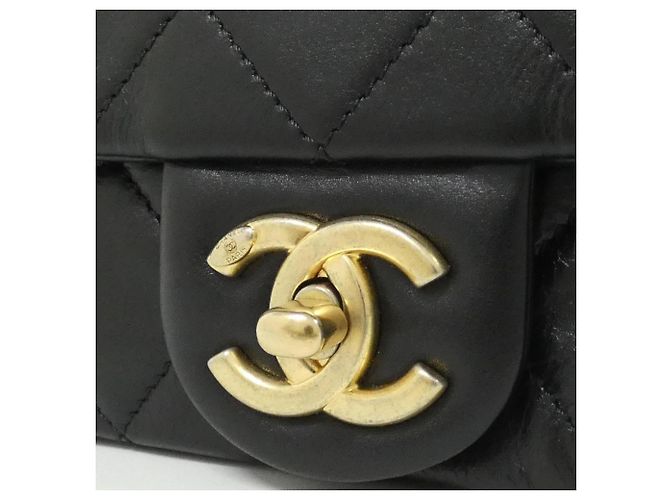 Borsa a tracolla Chanel AS2210 in pelle di vitello nera Nero - vista 4