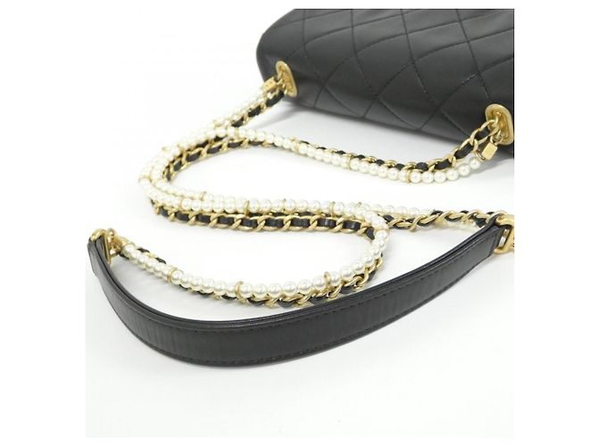 Borsa a tracolla Chanel AS2210 in pelle di vitello nera Nero - vista 7