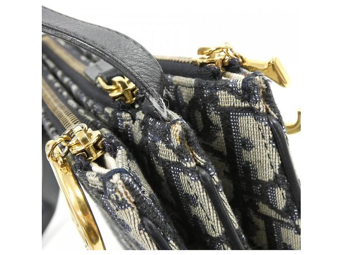 Borsa a tracolla Christian Dior in tela blu - vista 4