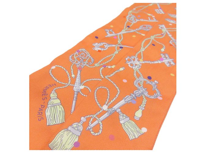 Hermès Pañuelo de seda Twilly Hermes Naranja - vista 2