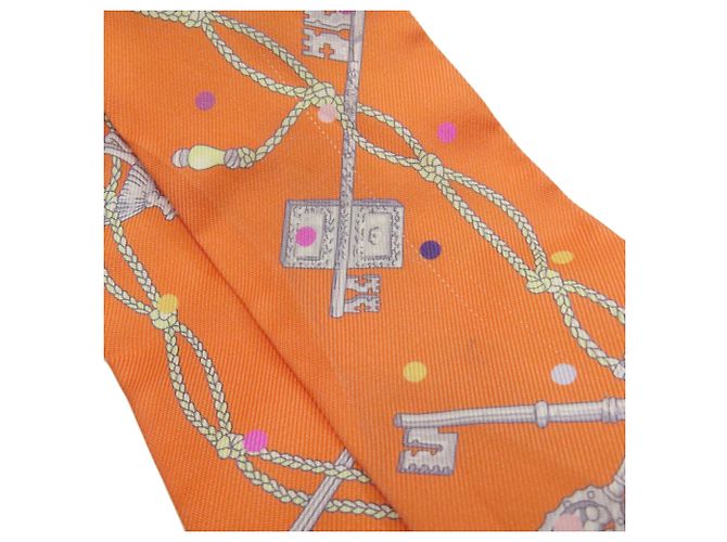 Hermès Pañuelo de seda Twilly Hermes Naranja - vista 3
