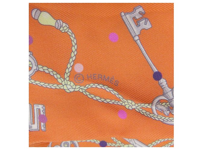 Hermès Pañuelo de seda Twilly Hermes Naranja - vista 5
