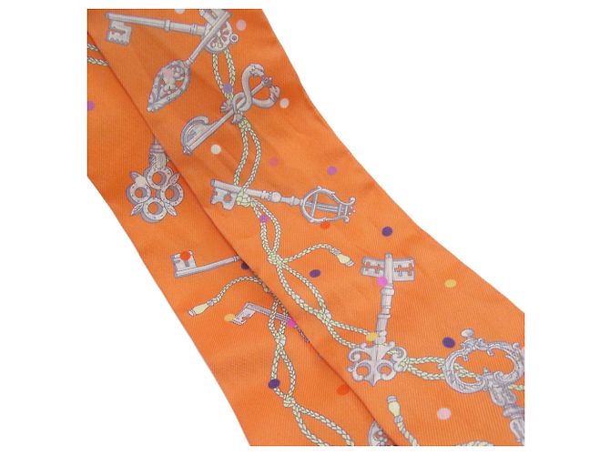 Hermès Pañuelo de seda Twilly Hermes Naranja - vista 6