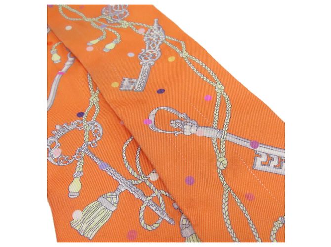 Hermès Pañuelo de seda Twilly Hermes Naranja - vista 7
