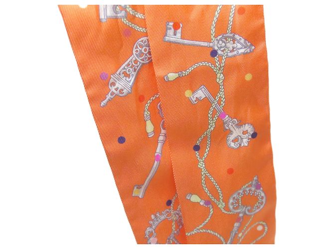 Hermès Pañuelo de seda Twilly Hermes Naranja - vista 9