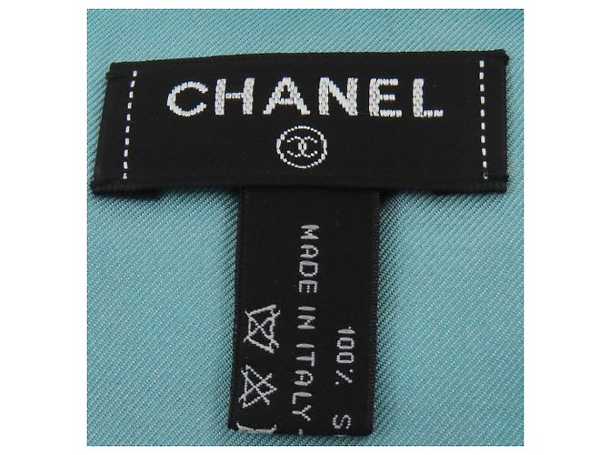 Foulard bandeau in seta Chanel Nero Rosa Verde - vista 4