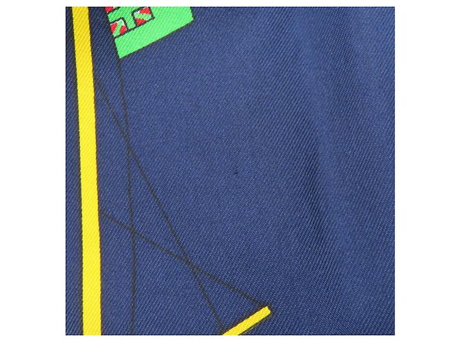 Sciarpa in seta con motivo Barca Chanel Blu navy - vista 10