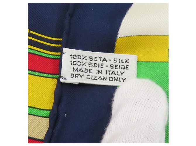 Sciarpa in seta con motivo Barca Chanel Blu navy - vista 9