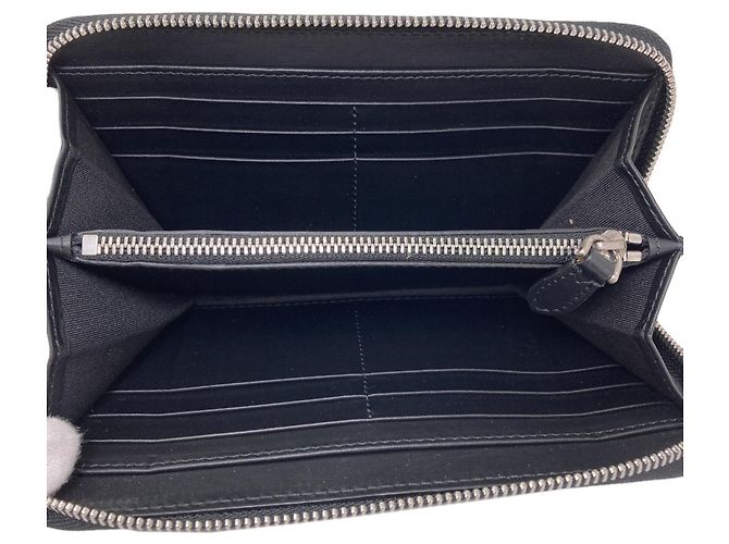 Burberry Leder-Langgeldbörse Marineblau - Ansicht 4