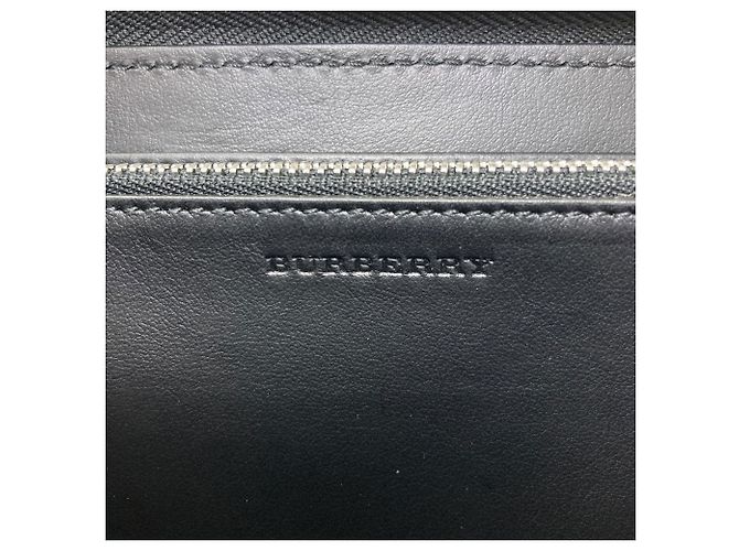 Burberry Leder-Langgeldbörse Marineblau - Ansicht 6
