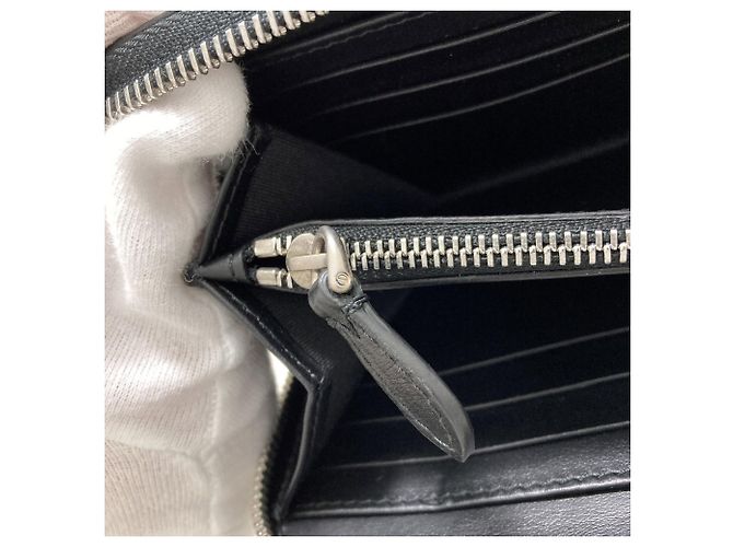 Burberry Leder-Langgeldbörse Marineblau - Ansicht 7