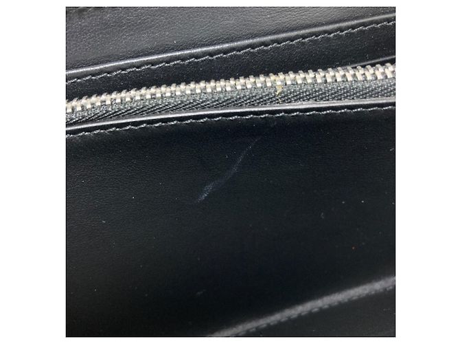 Burberry Leder-Langgeldbörse Marineblau - Ansicht 8