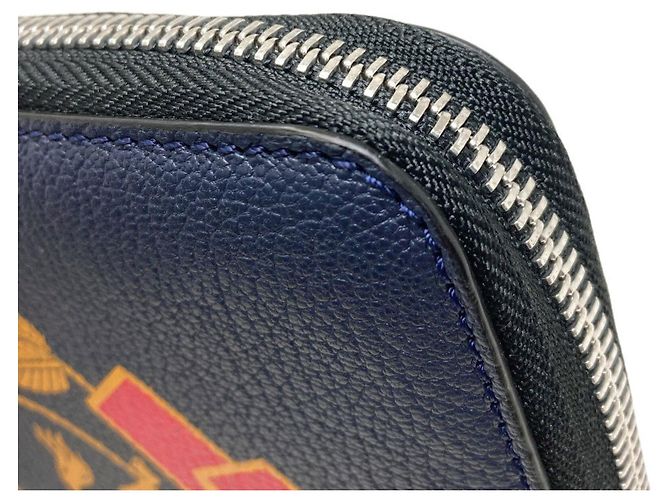 Burberry Leder-Langgeldbörse Marineblau - Ansicht 9