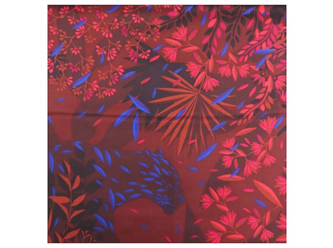 Sciarpa in cashmere Cartier con motivo animale Marrone Rosso - vista 4