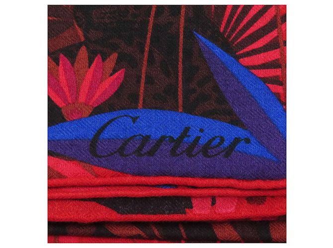 Sciarpa in cashmere Cartier con motivo animale Marrone Rosso - vista 7