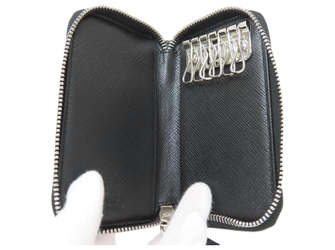 Prada Saffiano Leder Schlüsselcase Schwarz - Ansicht 4