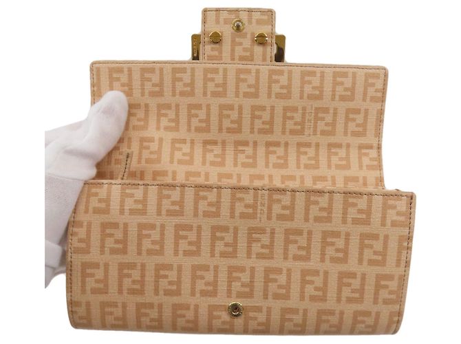 Portefeuille long à motif Fendi Zucchino Beige - vue 4
