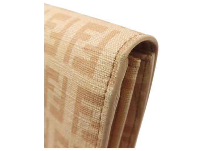 Portefeuille long à motif Fendi Zucchino Beige - vue 9