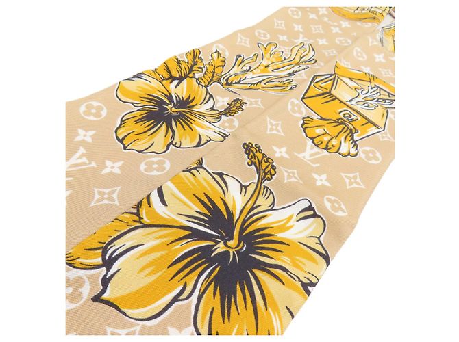 Sciarpa in seta con motivo fiori Monogram Louis Vuitton Marrone - vista 3