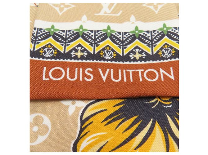 Sciarpa in seta con motivo fiori Monogram Louis Vuitton Marrone - vista 4