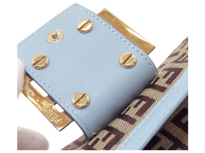 Fendi Zucchino Pattern Long Wallet Brown Light blue - view 11