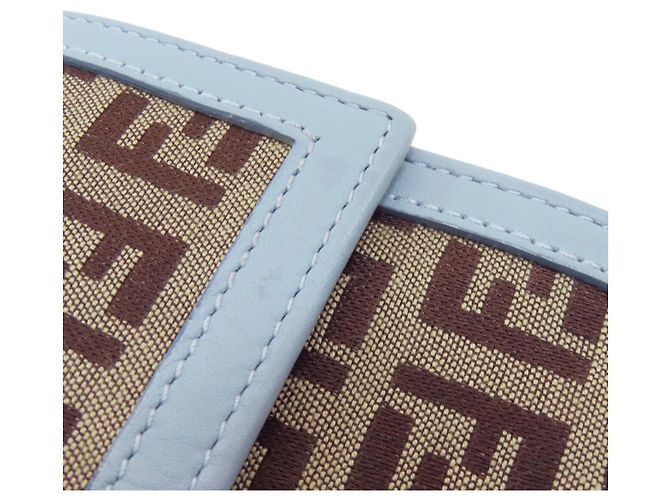 Fendi Zucchino Pattern Long Wallet Brown Light blue - view 14