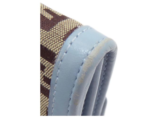 Fendi Zucchino Pattern Long Wallet Brown Light blue - view 16