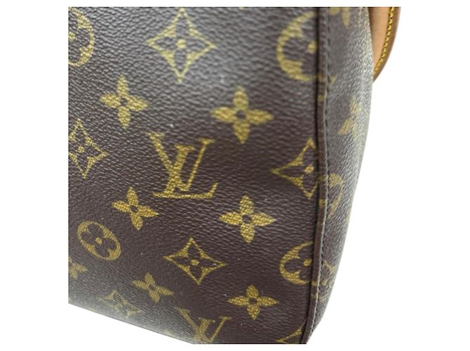 Borsa a tracolla Louis Vuitton Looping MM Monogram Marrone - vista 11