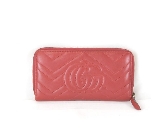 Cartera larga Gucci GG Marmont Blanco Roja - vista 2