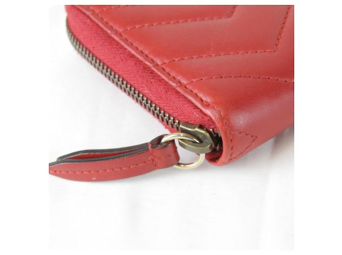 Cartera larga Gucci GG Marmont Blanco Roja - vista 4