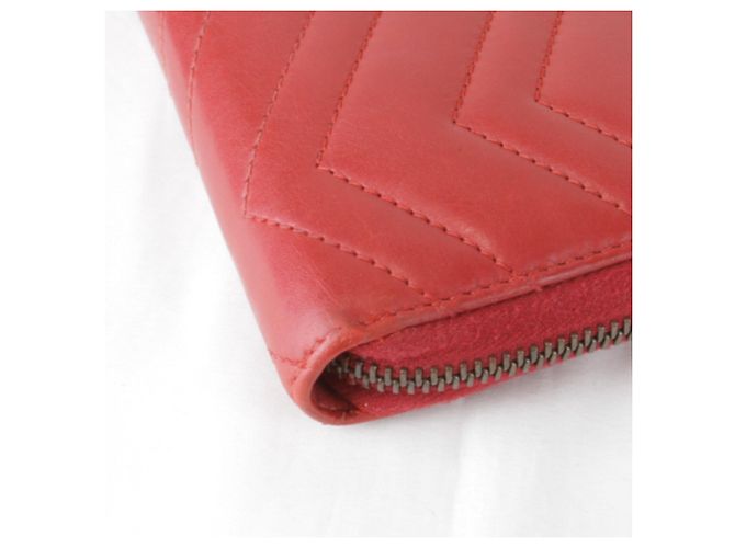 Cartera larga Gucci GG Marmont Blanco Roja - vista 5