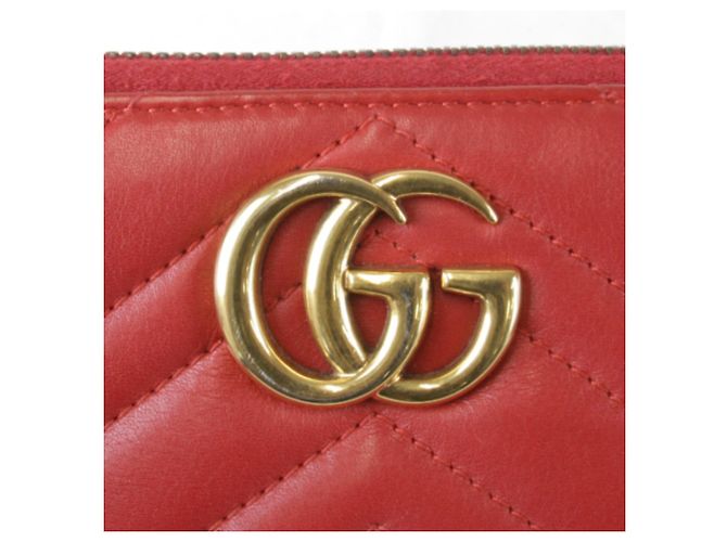 Cartera larga Gucci GG Marmont Blanco Roja - vista 6