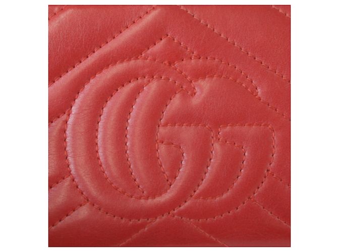 Cartera larga Gucci GG Marmont Blanco Roja - vista 7