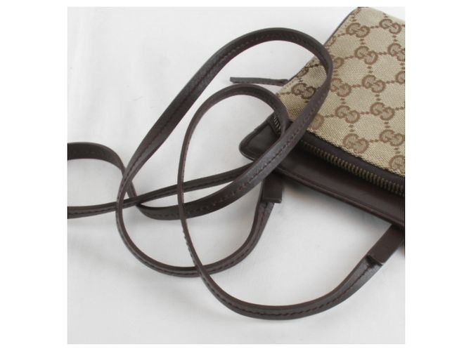 Borsa a Spalla Gucci Mini 106693 Brown GG Canvas Marrone - vista 10