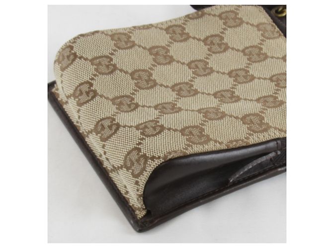 Borsa a Spalla Gucci Mini 106693 Brown GG Canvas Marrone - vista 3