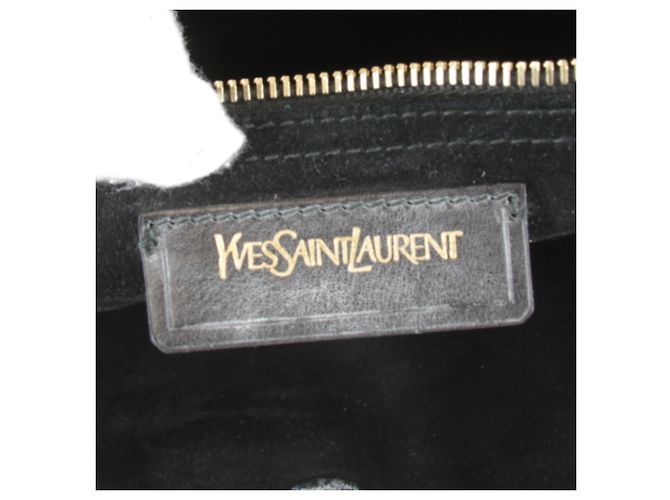 Borsa a mano in pelle Yves Saint Laurent Nero Bianco - vista 12